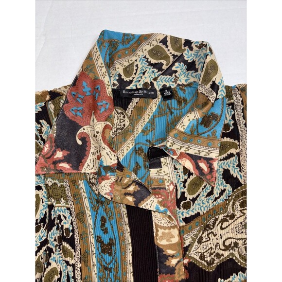 Essentials by Milano Blouse Multicolor Women's 1x Ruffled Long Sleeve Shirt - Picture 12 of 13